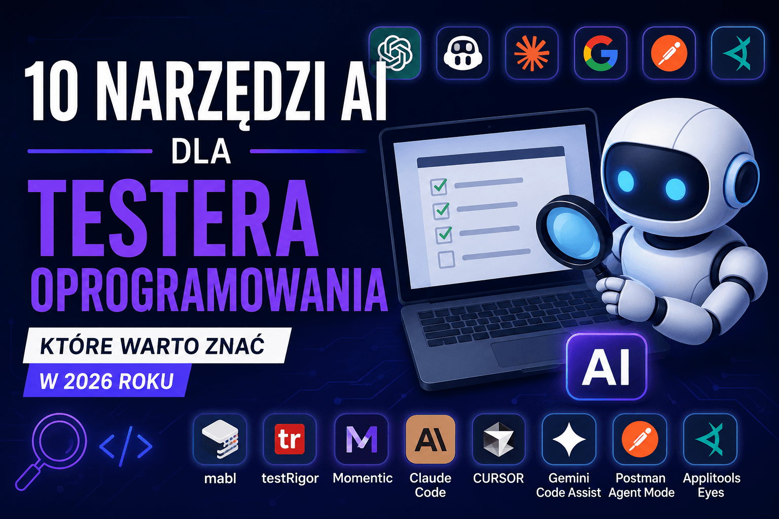 10 narzędzi AI, które naprawdę przydadzą się testerowi oprogramowania w 2026 roku
