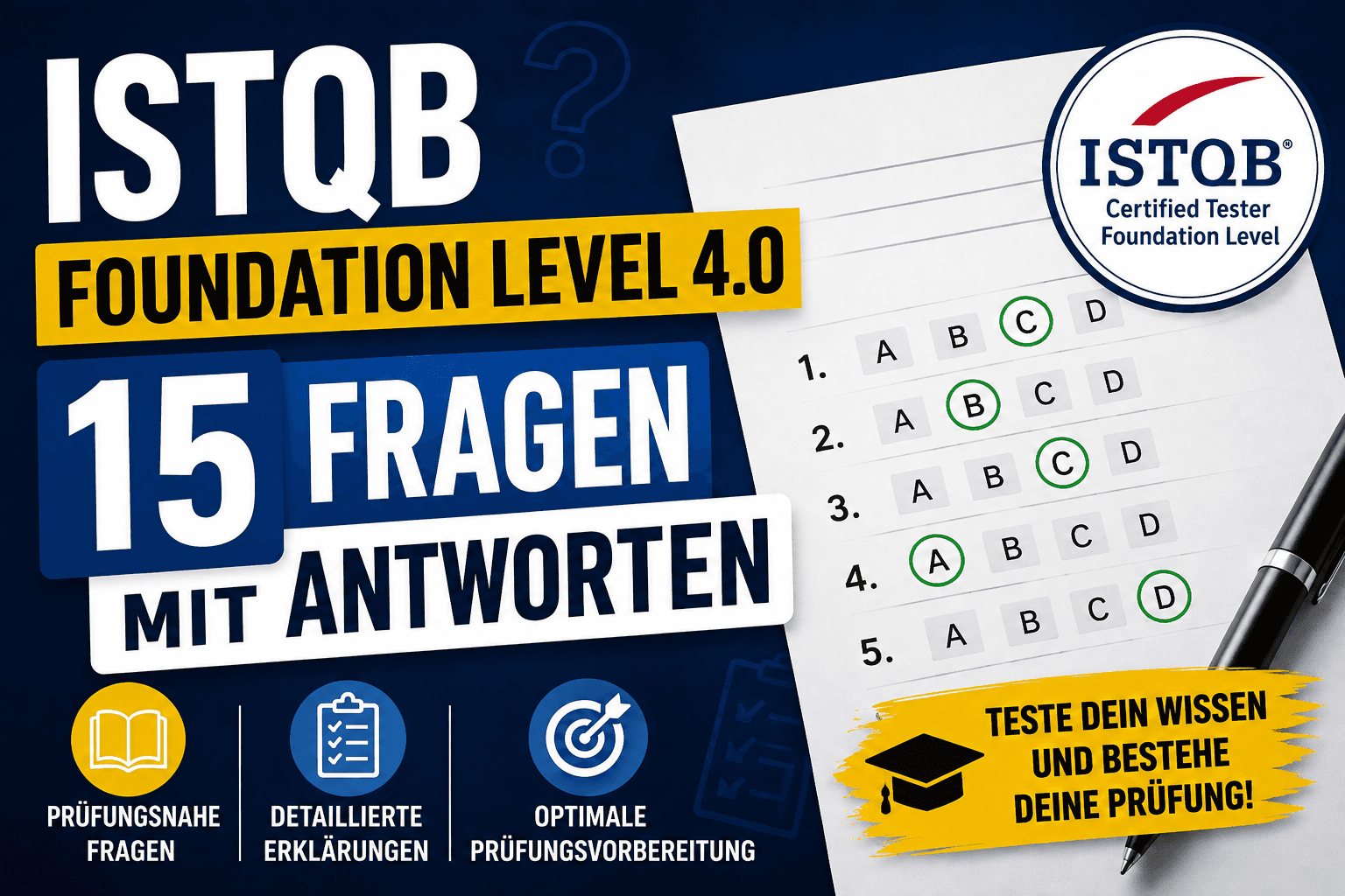 ISTQB Foundation Level 4.0: 15 Fragen mit Antworten