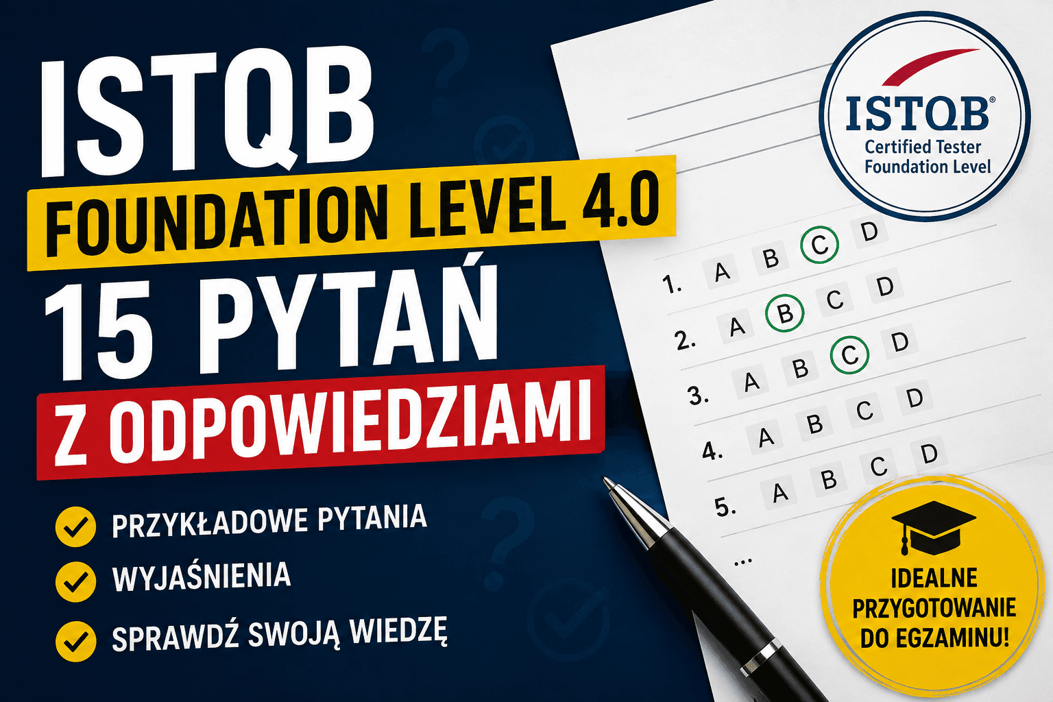 ISTQB Foundation Level 4.0: 15 pytań z odpowiedziami